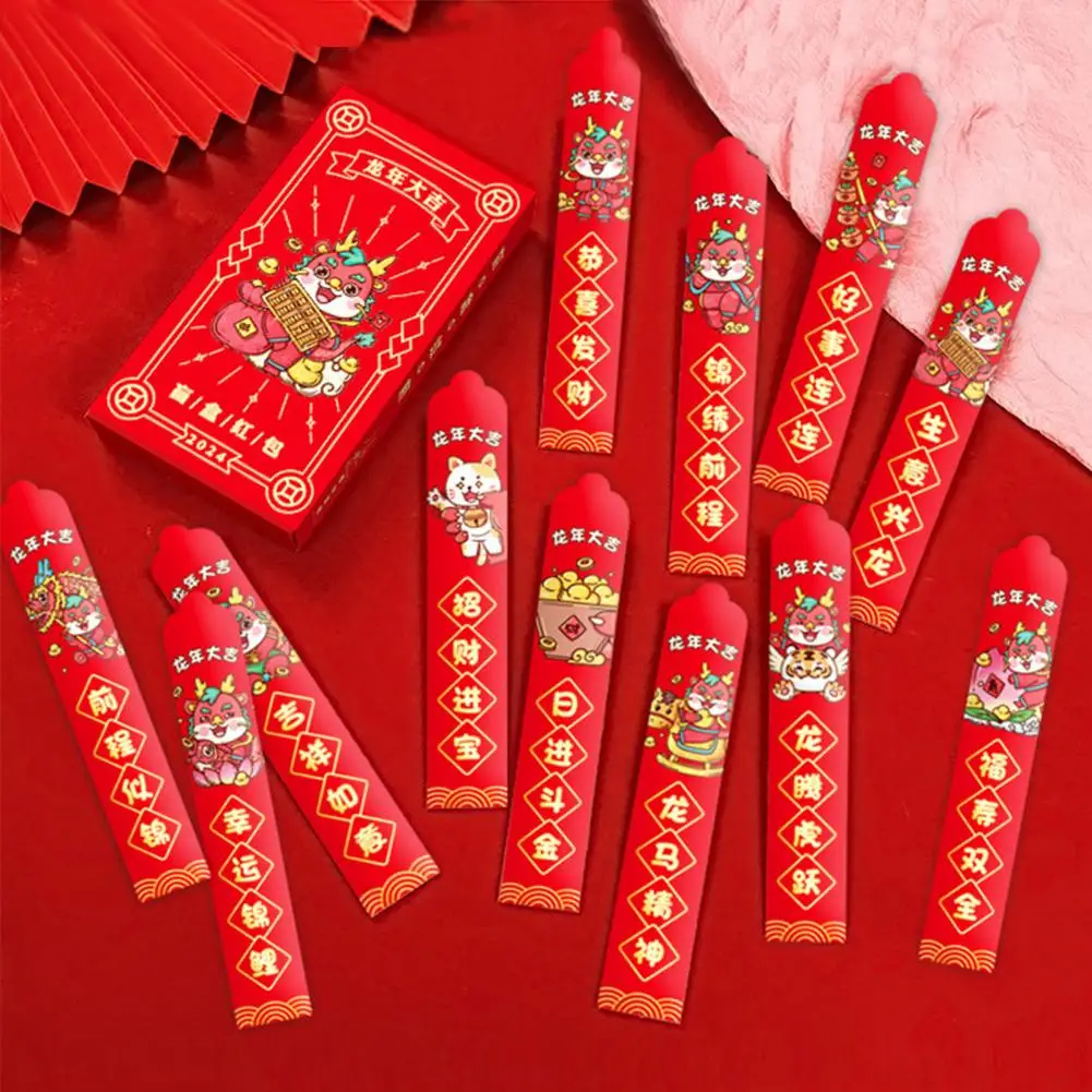 New Year Envelope Dragon Year Envelope Set 12 Lucky Draw Lots for 2024 Chinese New Year Spring Festival Celebrate Year of Dragon