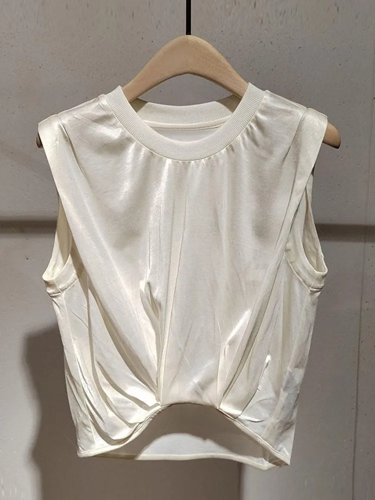 

Женский летний укороченный топ Slim Fit с круглым вырезом, легкий, из хлопка, для повседневной носки