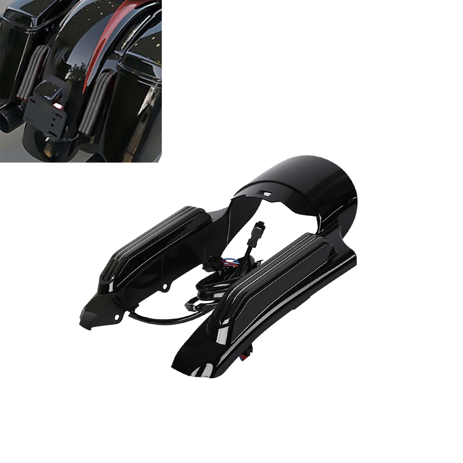 

Motorcycle Smoke Lens LED Rear Fender Extension Fascia For Harley Touring Electra Street Glide Road King FLHTK FLHR 2014-2022