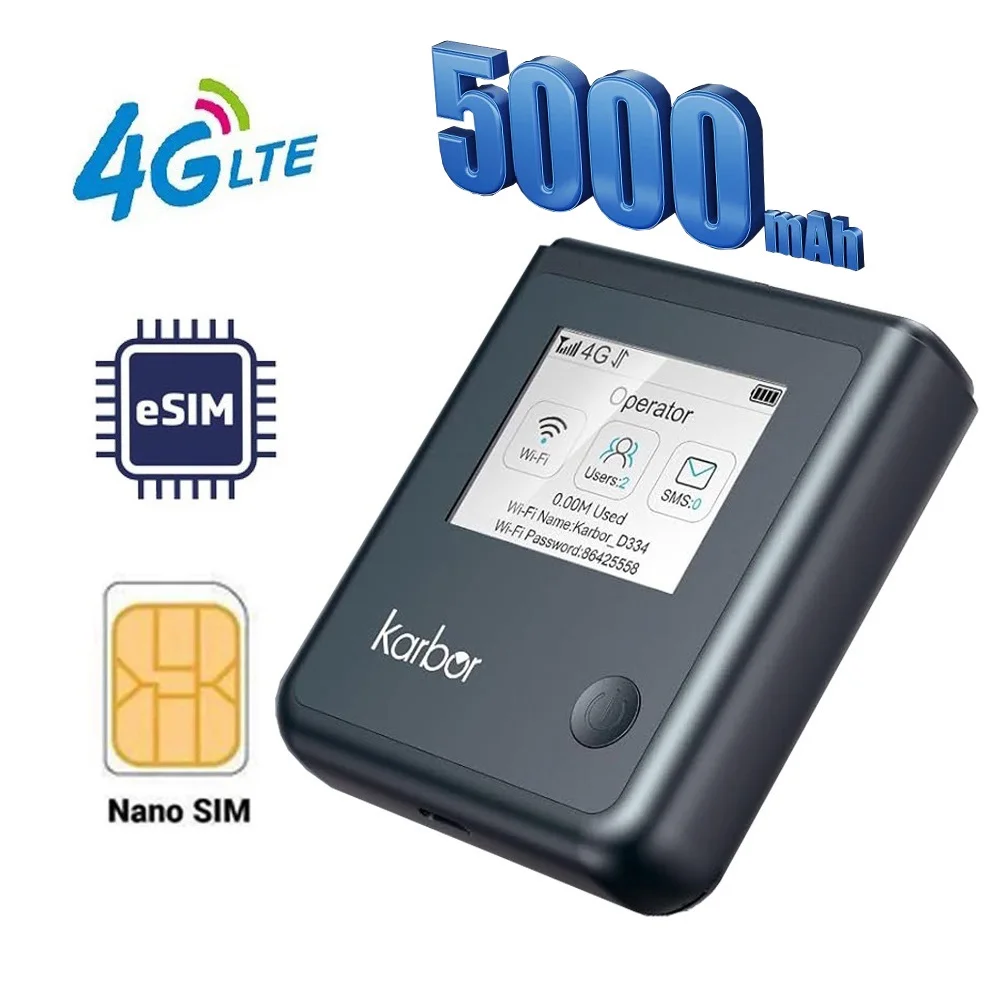 Hot Seller MF302 Karbor Fast 300Mbps Portable WiFi Hotspot Pocket-Sized 4G LTE CAT4 Router with Wifi 6 for Travel & Remote Work