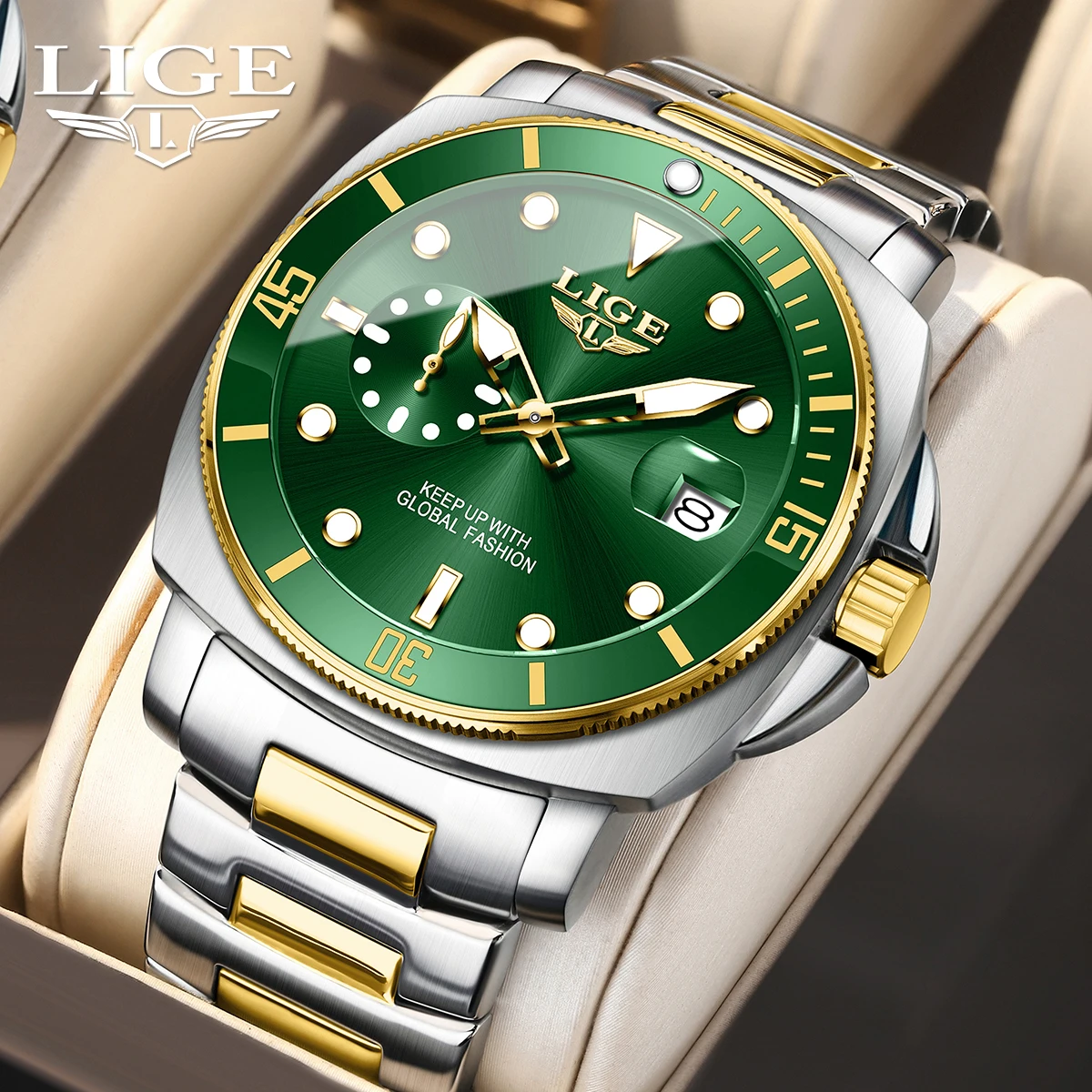 

New LIGE Top Fashion Luxury Watch For Men Waterproof Luminous Date Men's Watches Stainless Steel Business Quartz Male Wristwatch