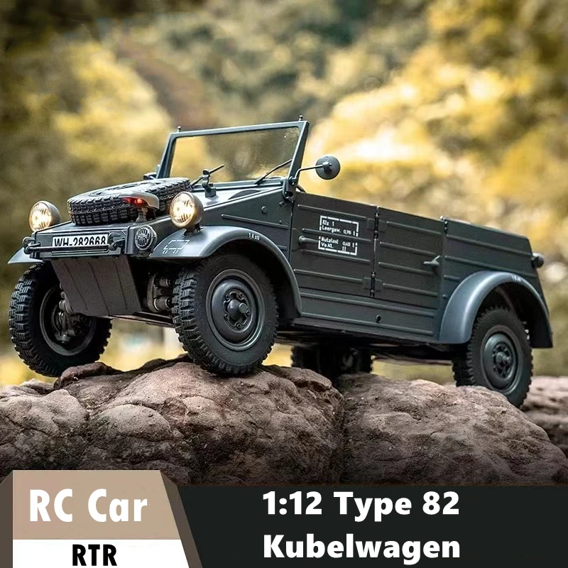 1:12 samochodu FMSRC typep82 Kubelwagen Model elektryczny z napędem na cztery koła o zmiennej prędkości Retro pojazd wwi dla dzieci zabawki dla