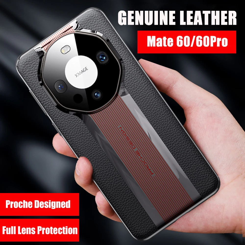 

Чехол из натуральной кожи для телефона Huawei Mate 60 Pro, Воловья кожа, Крокодиловая текстура, Оригинальный чехол для Mate60, Роскошный Жесткий чехол с покрытием