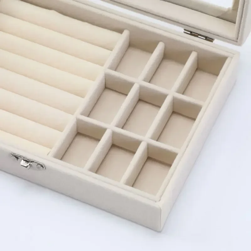 Jewelry Organizer Trays Adjustable Velvet Jewelry Box Tray Earring Organizer Necklace Storage Ring Bracelet Display Case