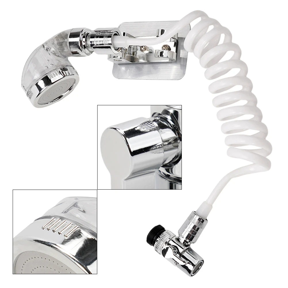 Shower Faucet Sprayer, Tap Attachment Set for Bathroom Sink, ABS Material, Complete Kit , Adjustable Height Bracket