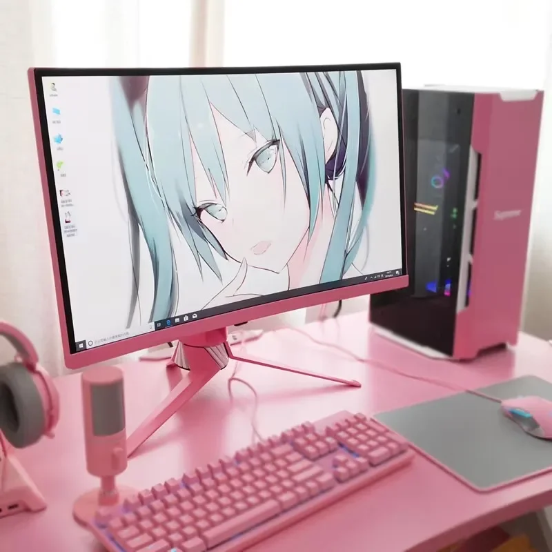 Monitor Komputer Tanpa Bingkai Ramping, Monitor HD Gaming 32 Inci, Layar LED Panel Lps Kecepatan Penyegaran 165HZ