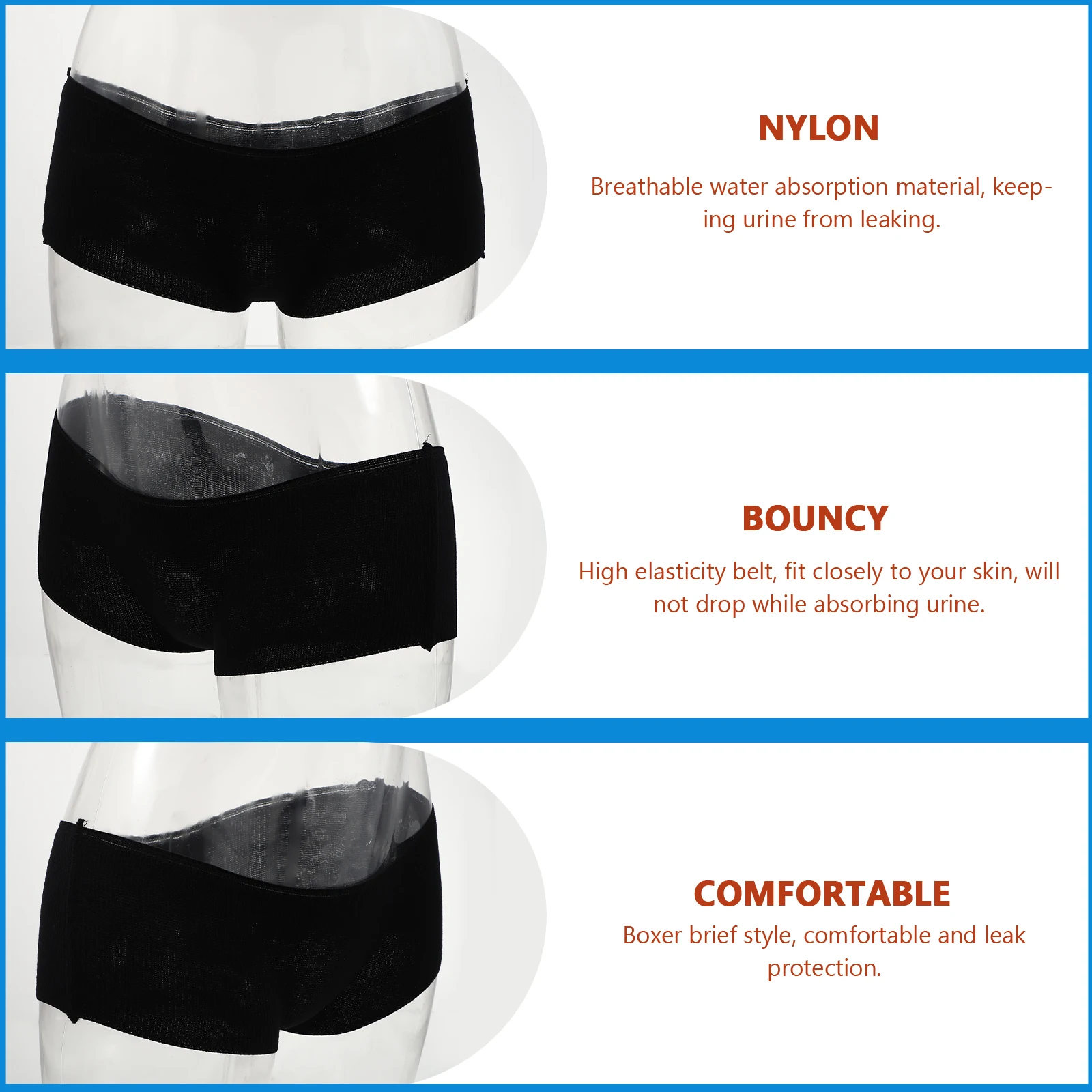 

12pcs For Men Women Urinary Brief Reusable Leak Protection Breathable Cotton Washable Adult Underwear