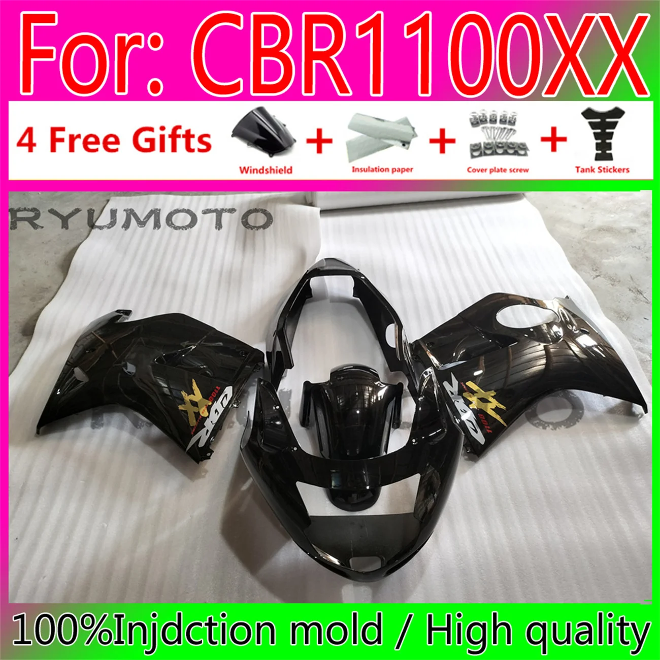 NEW Motorcycle Fairings for Honda Cbr1100XX CBR 1100 XX 1998 CBR1100 Bodywork 1996 - 2005 BLACKBIRD 1998 full fairing