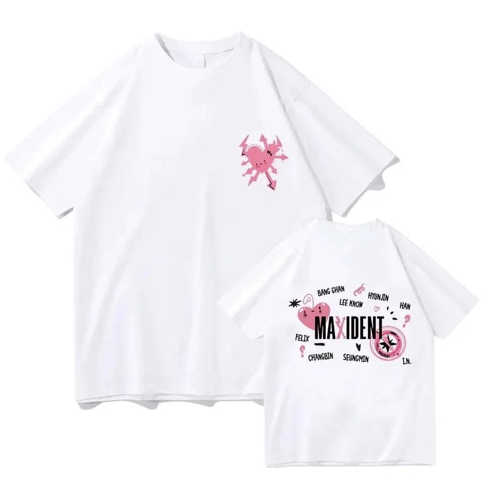 Hot Stray Kids Maxident T-Shirt Women Women Summer Casual Kpop Short Sleeve T-Shirt Harajuku Shirts for Women Kawaii Clothes