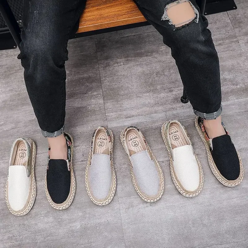 2025 Canvas Shoe Spring and Summer New Men's Shoes Fashion All-match Casual  Breathable Fisherman Sneakers Men Platform Shos