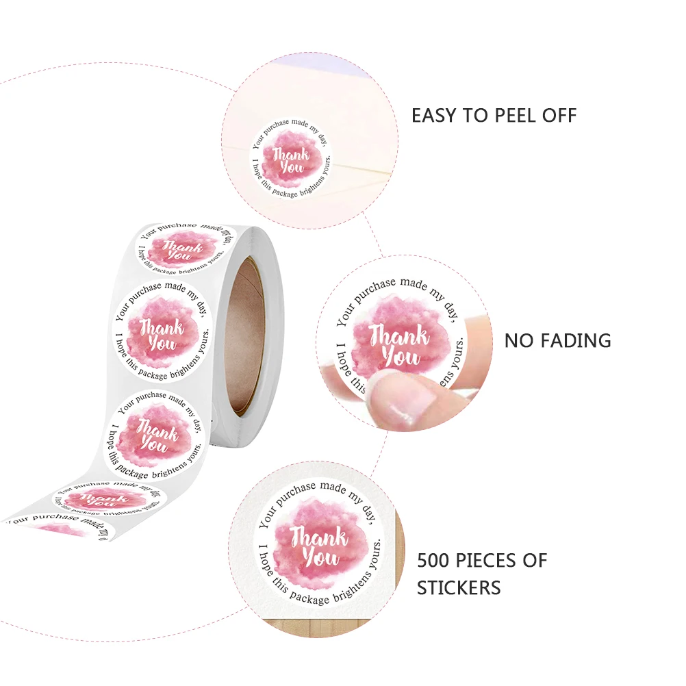 500 قطعة من ملصقات شكرًا لك، ملصقات قوية ذاتية اللصق، مثالية للهدايا، تغليف DIY لحفلات الزفاف #3