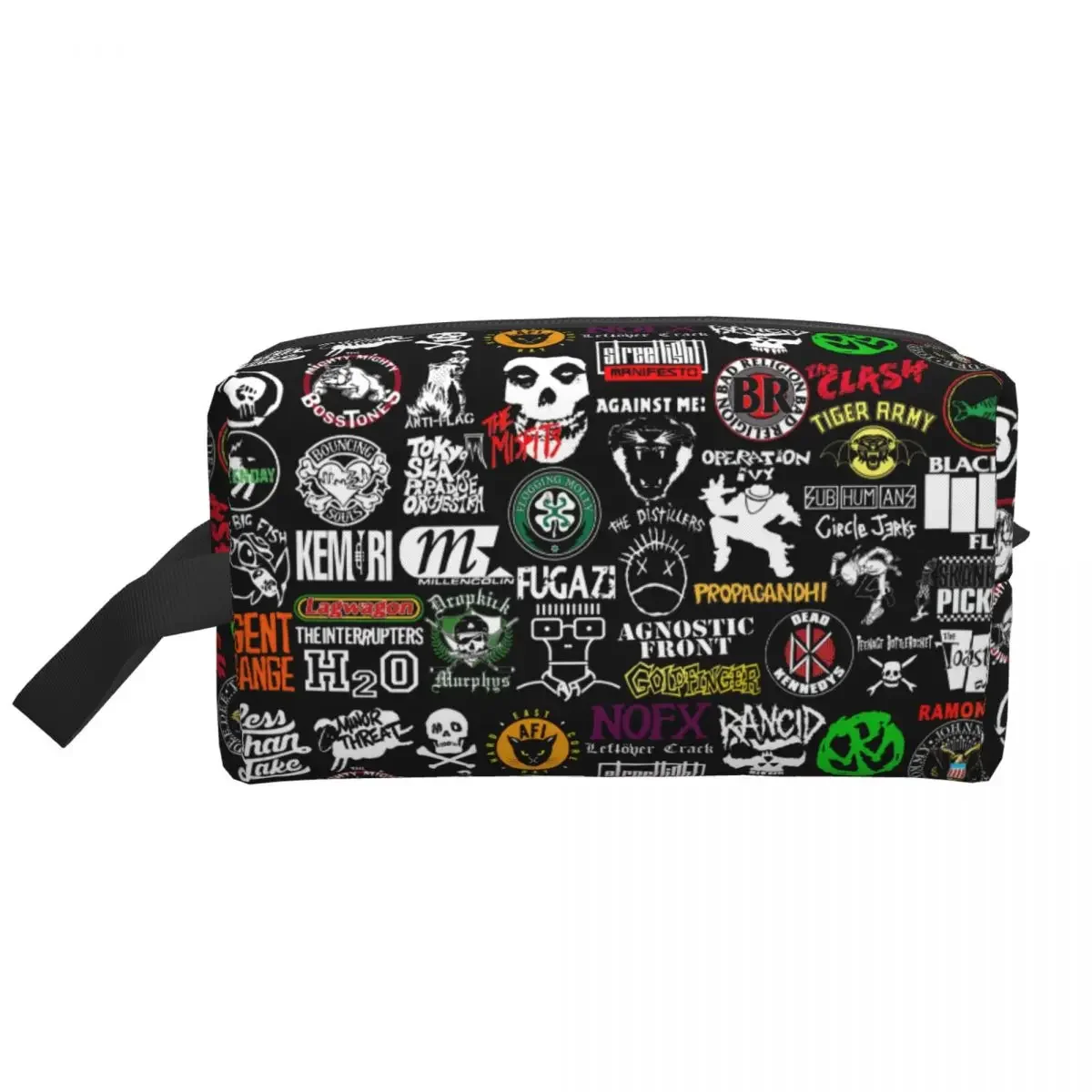 Custom Rock Punk Band Misfits Pattern Cosmetic Bag Women Cute Big Capacity Heavy Metal Makeup Case Beauty Storage Toiletry Bags