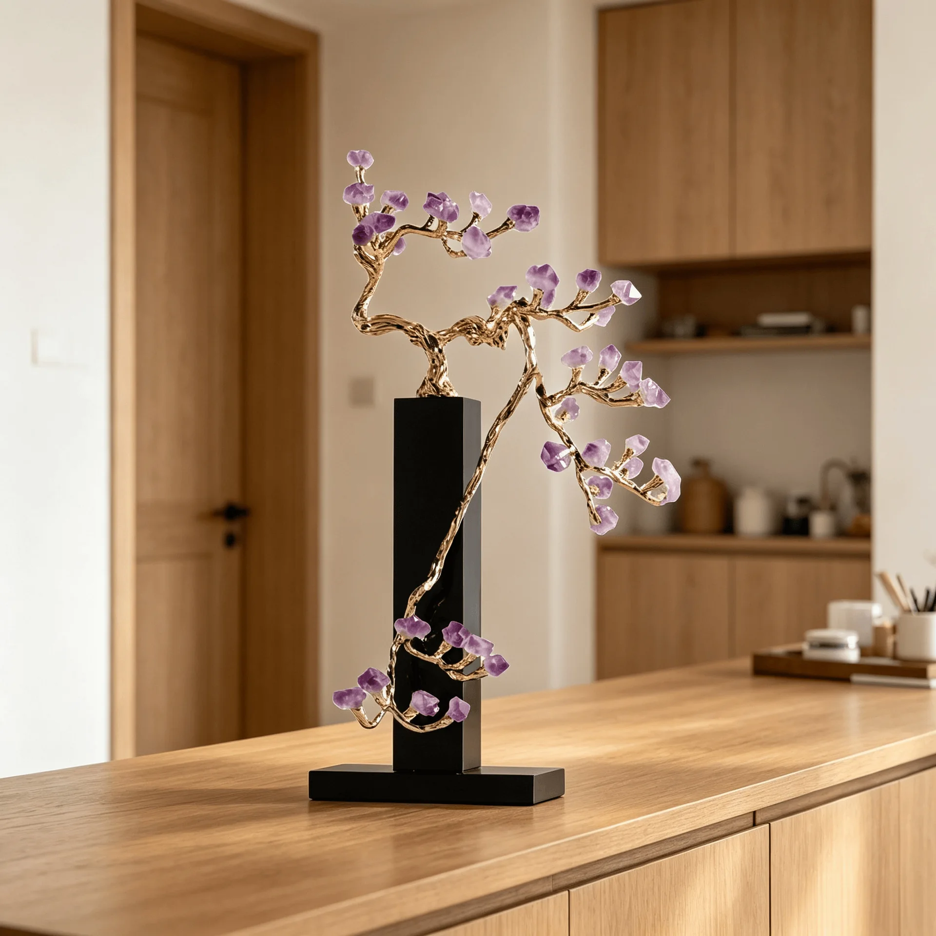 Light Luxury Amethyst Welcome Pine Ornament Porch TV Cabinet Decoration Model Room Soft Decoration Housewarming Opening Gift