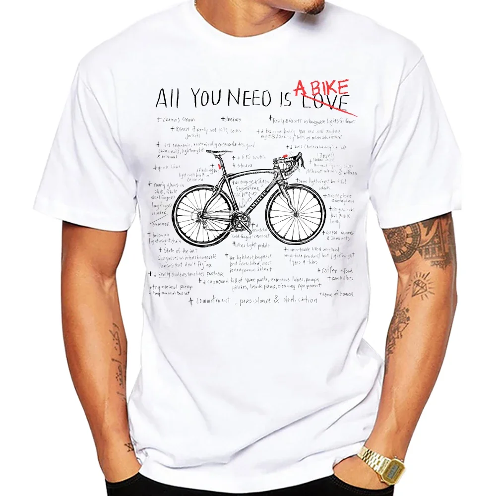 New Summer Men Short Sleeve Road Bicycle Sport Man White Casual Tees Vintage Boy Tops Fixed Gear Bike Skull Classic T-Shirt