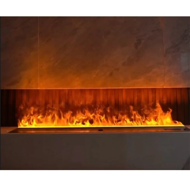 Modern 7-Color 3D Electric Fireplace Steel Insert with Simulation Flame Vapor & Water Fuel for Bedroom Decor