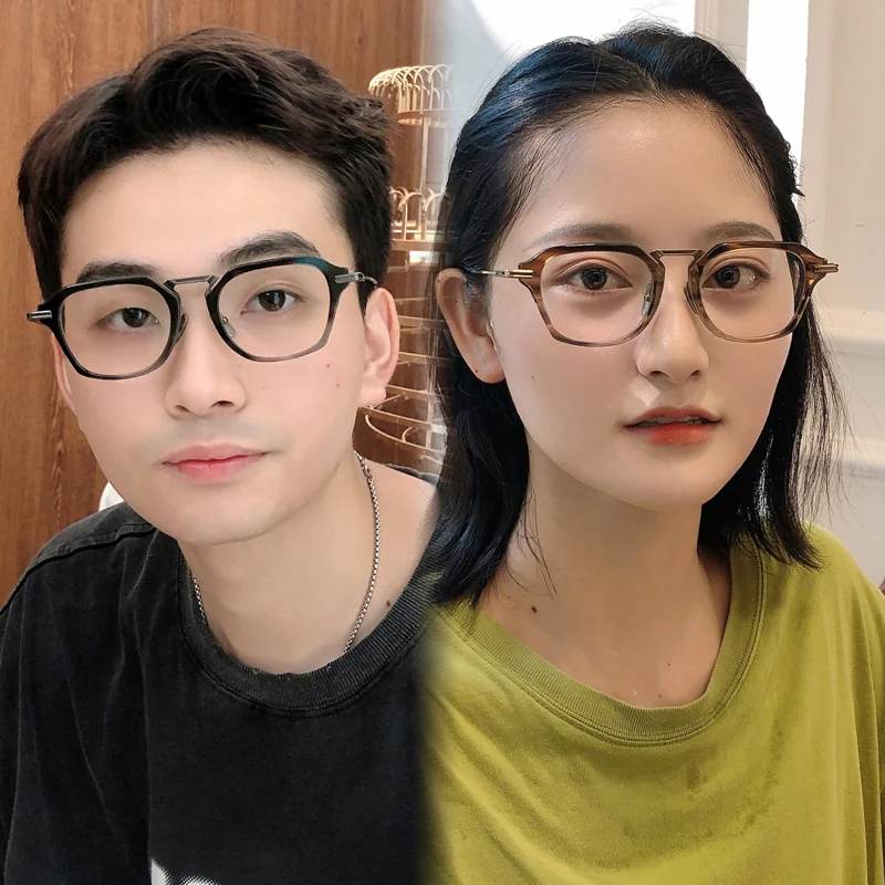 Vintage Titanium Acetate Big Eyeglasses Frame Men Retro Myopia Prescription Optical Glasses Frame Women Luxury Brand Eyewear