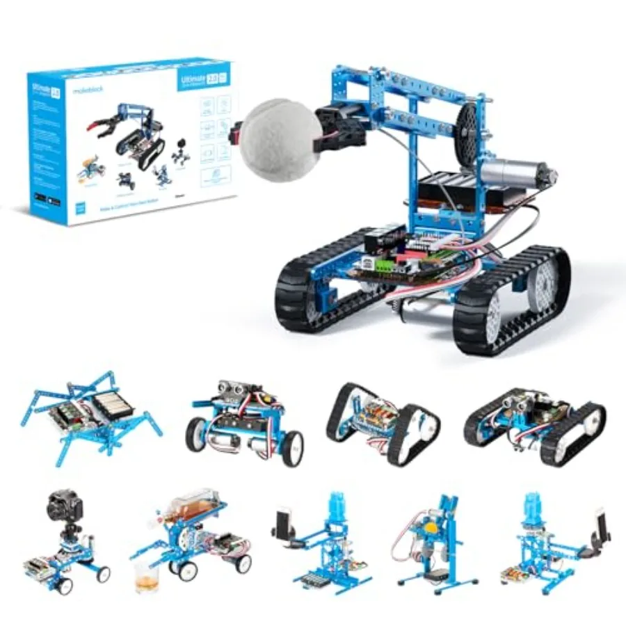 

STEM educational robotics kit for ages 12-16: mBot Ultimate 10-in-1 building toy with app remote control Arduino C Raspberry Pi