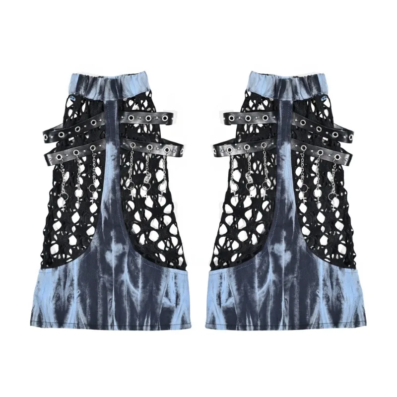 New Japanese Rojita Style Y2k Soft Girl Subculture Punk Rock Contrasting Colors Hollow Stitching Leg Socks Y2k Accessories Women