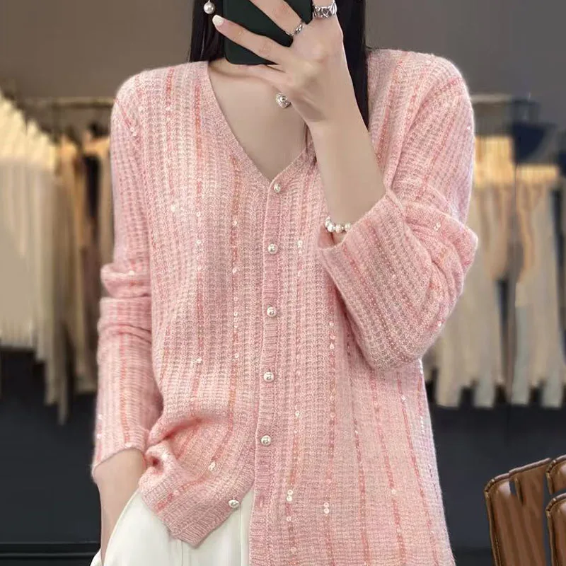 

2025 Women's Cashmere Cardigan Fashion Cardigan Autumn/Winter Cashmere Cardigan Knitted Cardigan Sweater Coat