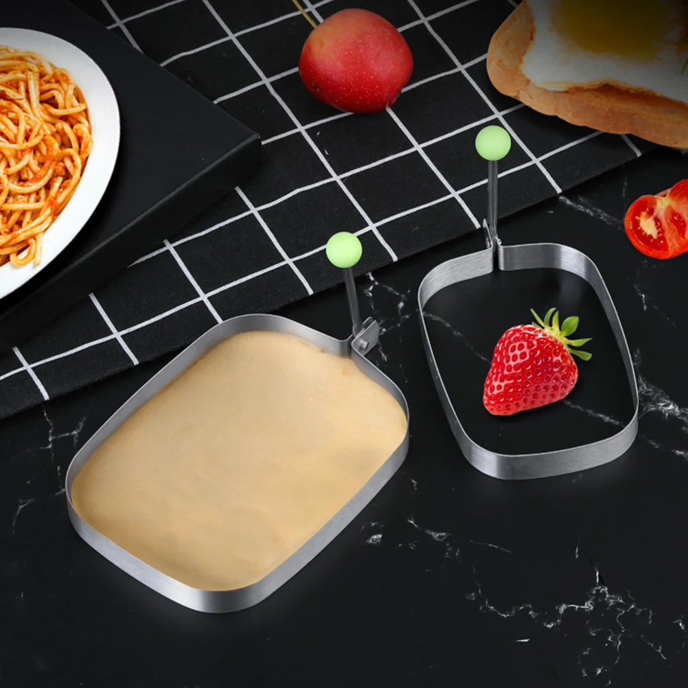 4 Pcs Mille Layer Circle Mold Pancake Ring Eggs Muffins Rings for Mcmuffins Mousse Omelette Form Crumpt Rectangle