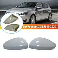 Para Peugeot 308 2014-2022 reemplazo de coche cubierta de espejo retrovisor lateral tapa de ala puerta Exterior funda de vista trasera embellecedor blanco negro ABS