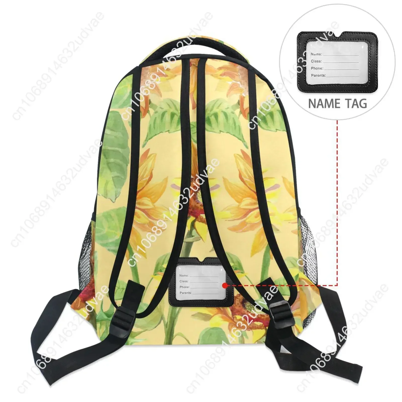 Mochila escolar grande para niño y niña, morral escolar con estampado de girasoles, Estilo Vintage, ideal para libros de flores, con múltiples bolsillos, 2023