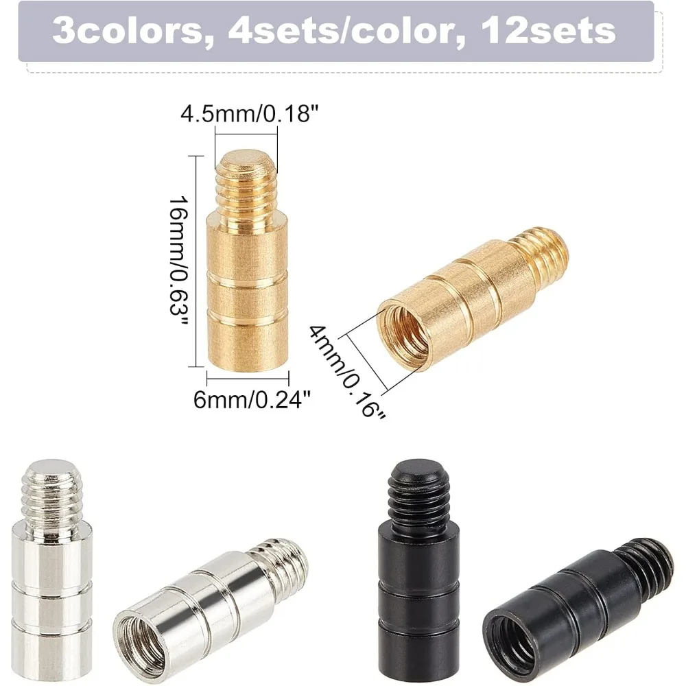 12Pcs 3 Colors 2 Gram Dart Weights Brass Add Accentuator for Darts with 2BA Threads Dart Accessories for Dart Making Kit