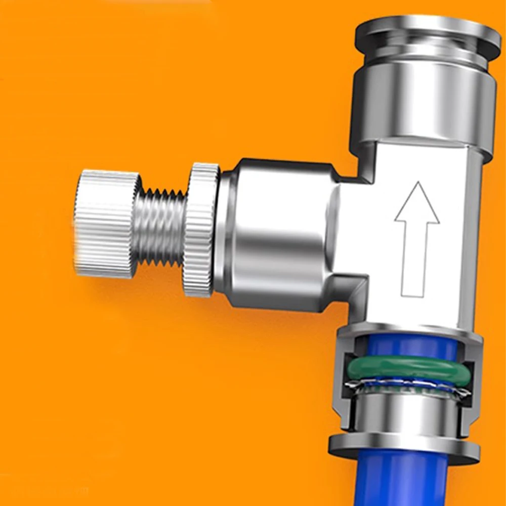 SA Throttle Valve Speed Control Valve 304 Stainless Steel Pneumatic Quick Connector 8 10 12mm Cylinder Regulation Flow Limiting