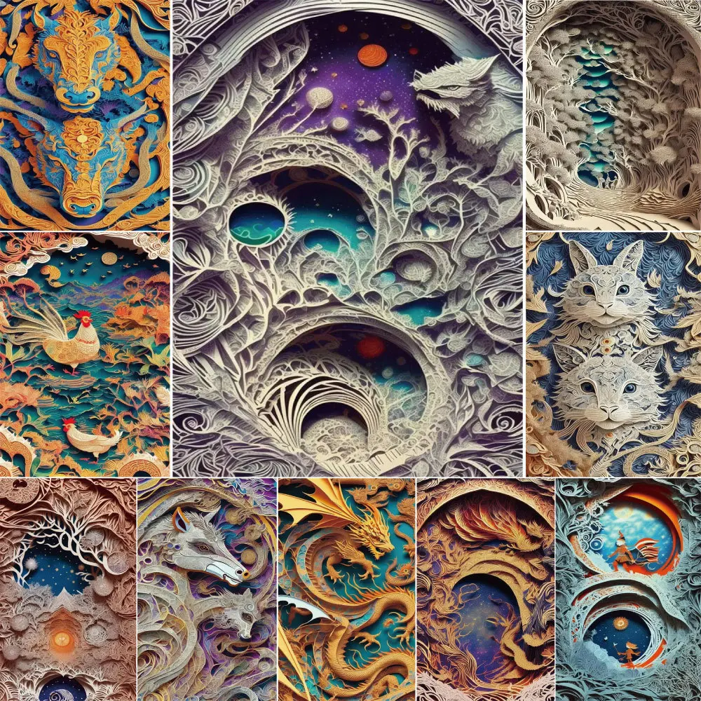 

Набор для рисования по номерам, рельефный пейзаж, животные, акриловые краски для рисования, лофт, стена, ремесла для взрослых