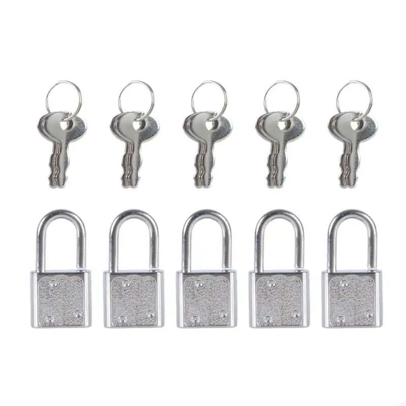 5pcs Maltas portátiles portátiles Lock Lock Lock Lock Lock Zincs Locklet Larlete aleación con llave C7AC fácil usar