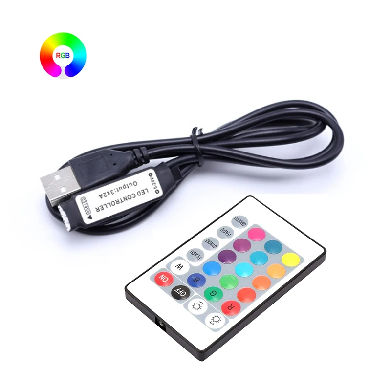 Controller RGB Controller LED RGB a 4 pin USB 5V Luci a nastro LED RGB Controller luci LED intelligenti Strisce al neon Rgb 24Key dimmerabili