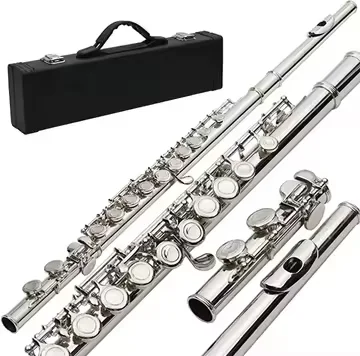 Musical Instrument Entry Grade Flute in C Tone 16 Closed Hole Nickel Plated Flute