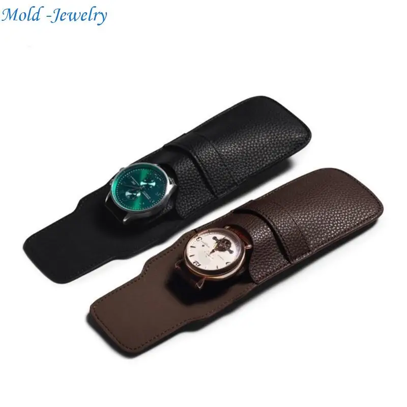 

69HB Portable Watch Protective Storage Bag PU Leather Pack Home Accessory Craft Supplies for Travelers and Professional