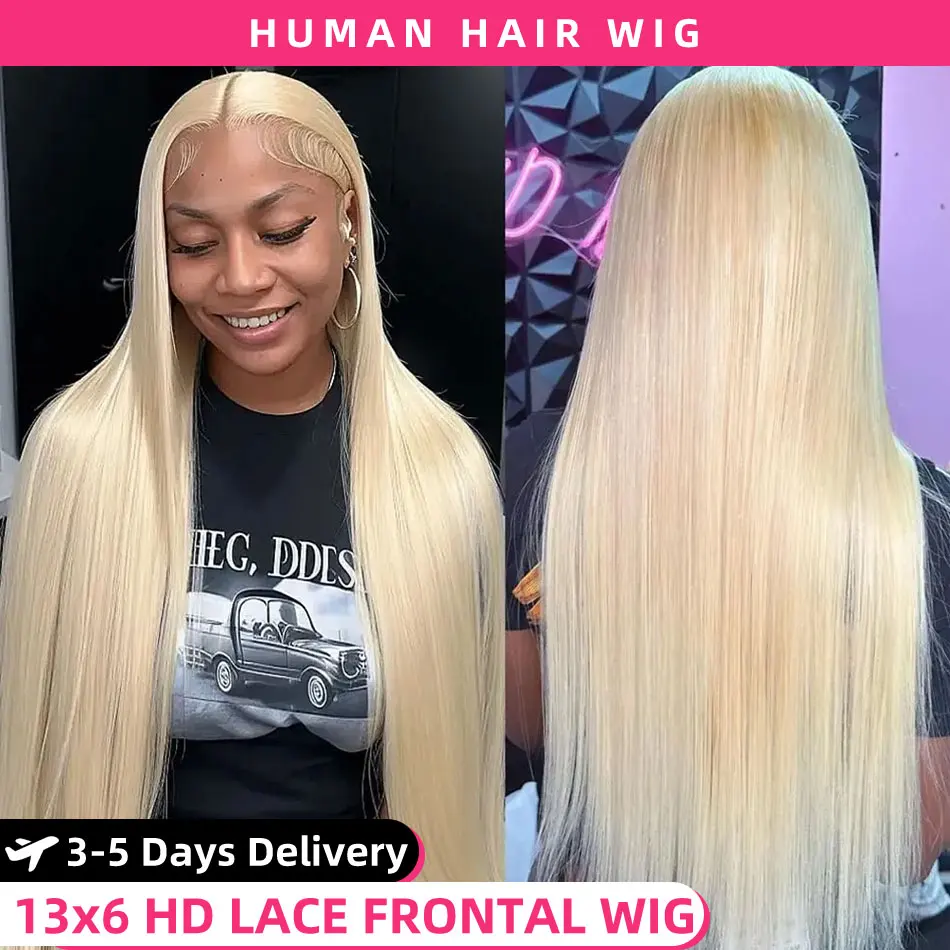 613 13x6 Lace Front Wig Human Hair Straight 13x4 Blonde Lace Front Wig Pre Plucked 180% Density 613 Straight Human Hair Wigs