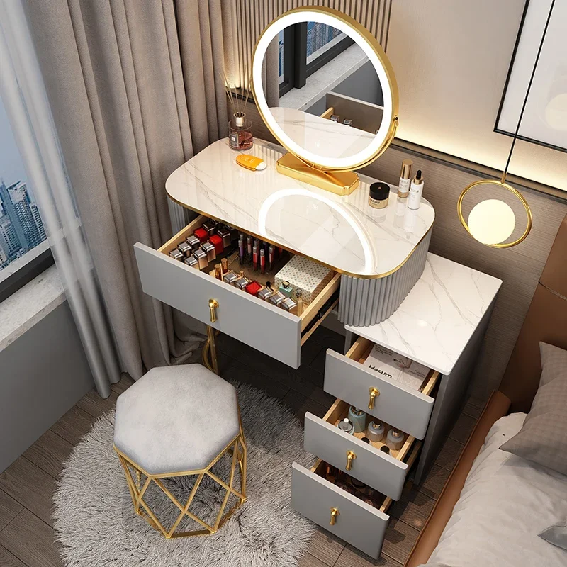 Mirrors Chair Dressing Table Makeup Led Drawer Cosmetic Dressing Table Cosmetics Cabinets Toiletries Tocador Maquillaje Tables