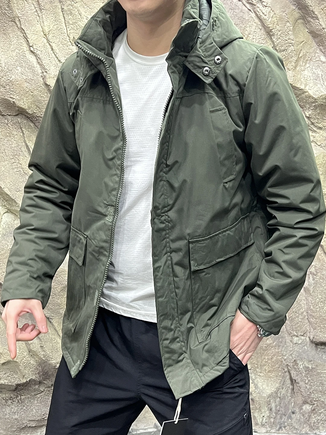 الراقية في الهواء الطلق الرجال Thiened مقنعين القطن Jaet الاحتفاظ بالدفء الخريف الشتاء معطف وظيفي الشباب Faion الوقوف صالح #2