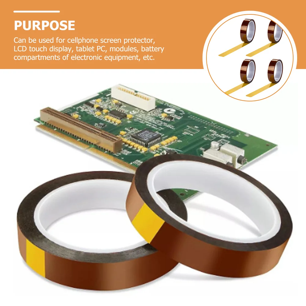 

4pcs 4 Rolls Heat Resistant Tape Strong Adhesive Lightweight For Cellphone Screen Protector Lcd Tablet Pc Modules