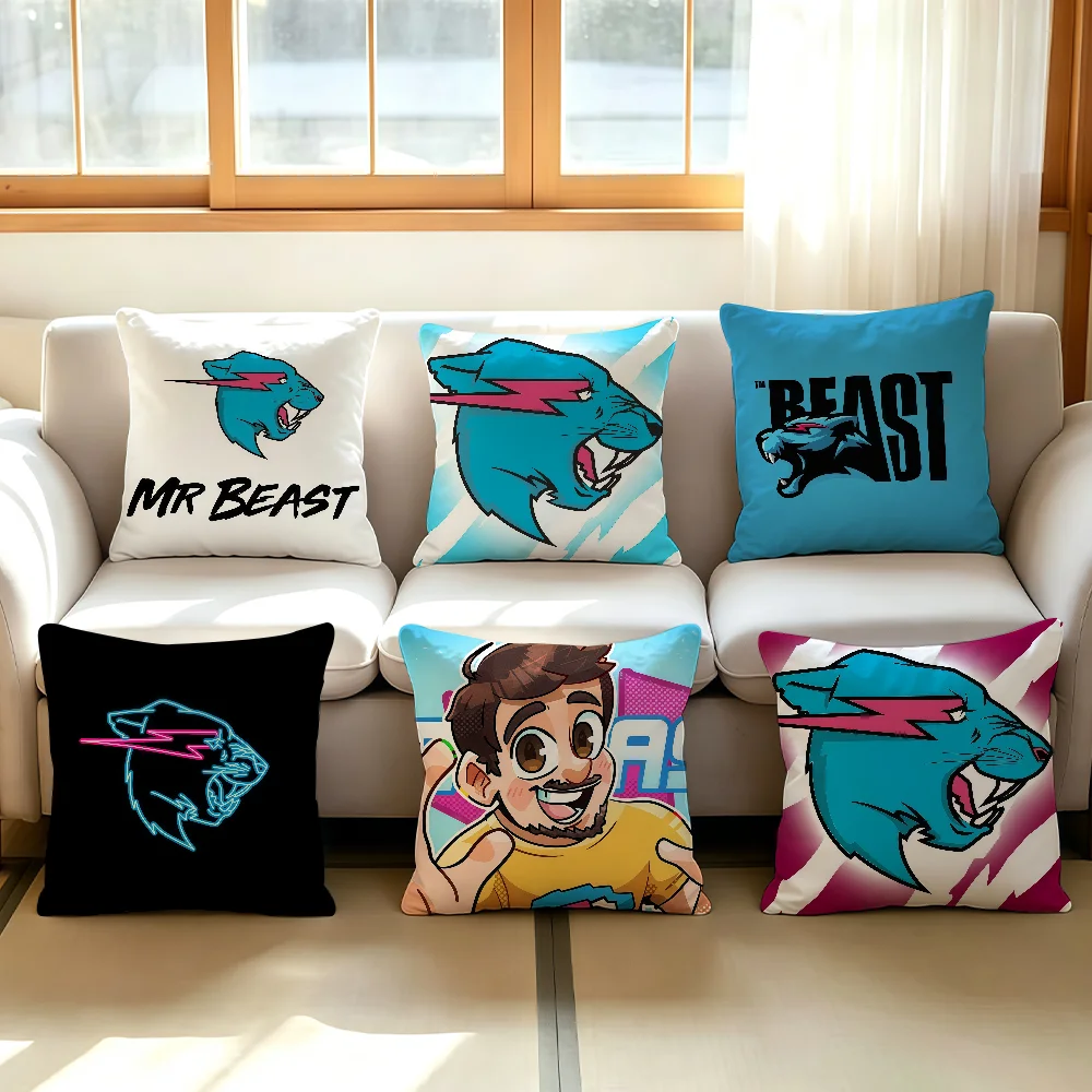 Internet celebrity M-Mr B-Beast cushion cover Comfortable Decorative For Bedroom Living room Dormitory Picnic and Holiday