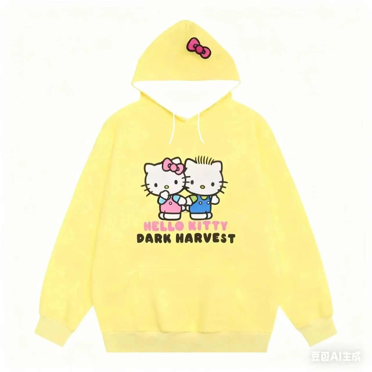 2026 جديد مرحبا كيتي ثلاثية الأبعاد هوديي الكورية نمط Ins سوبر الساخن موضة قميص رياضي غير رسمي طفل/الكبار فضفاض تنفس مريحة #4