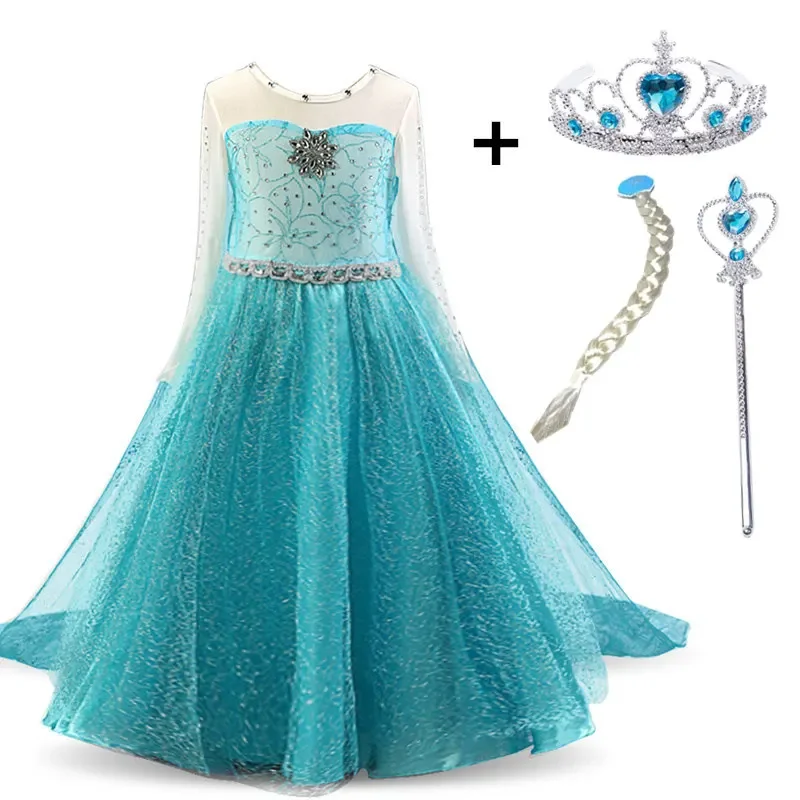 Robe d'Halloween Elsa Anna pour Bol, Costume de ixde Barrage, Princesse Cosplay, Robes de Bébé, Ensembles de Vêtements d'Anniversaire de Noël pour Enfants