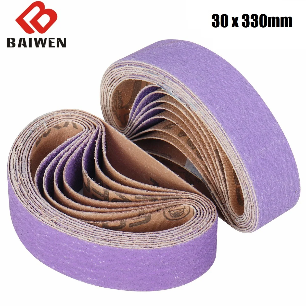 30x330mm Ceramic Abrasive Sanding Belts 80 120 Grit Belt Sander Attachment Sandpaper For Polishing Woodworking Soft Metal