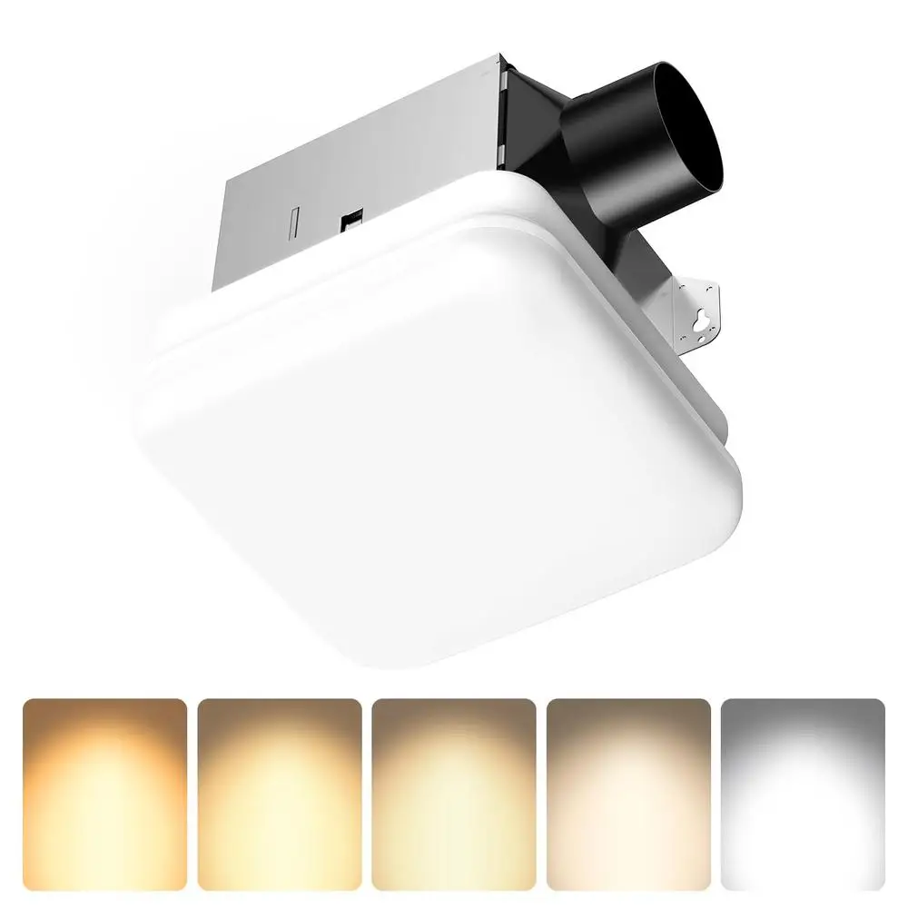 50 CFM Super Quiet Bathroom Exhaust Fan with LED Light & Nightlight 1000lm 5CCT Options 2700-5000K Upgrade Your Bathroom with