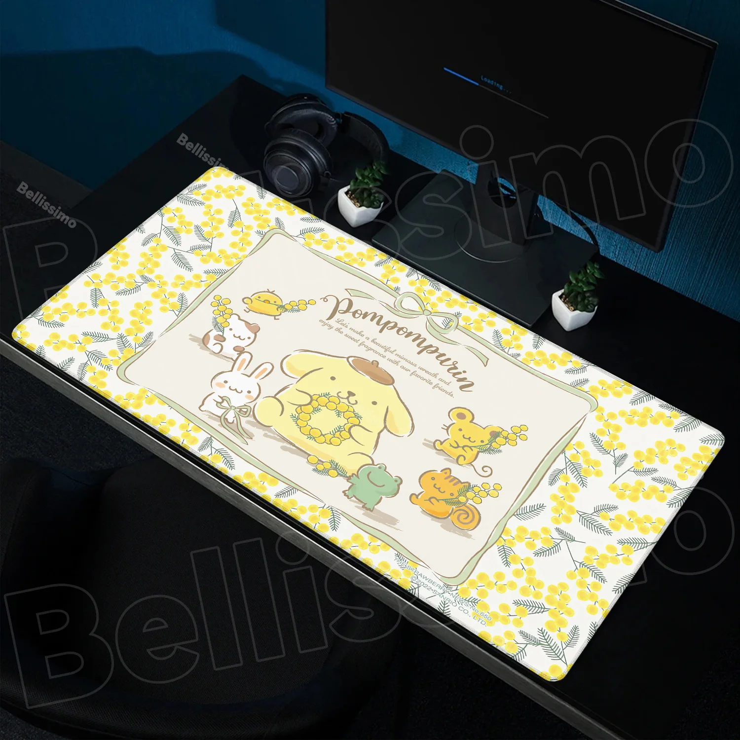 

Mousepad HD Pompom Purin Printing Computer Gamers Locking Edge Non-slip Rubber Mouse Pad XXL90x40cm Keyboard Accessory Desk Pad