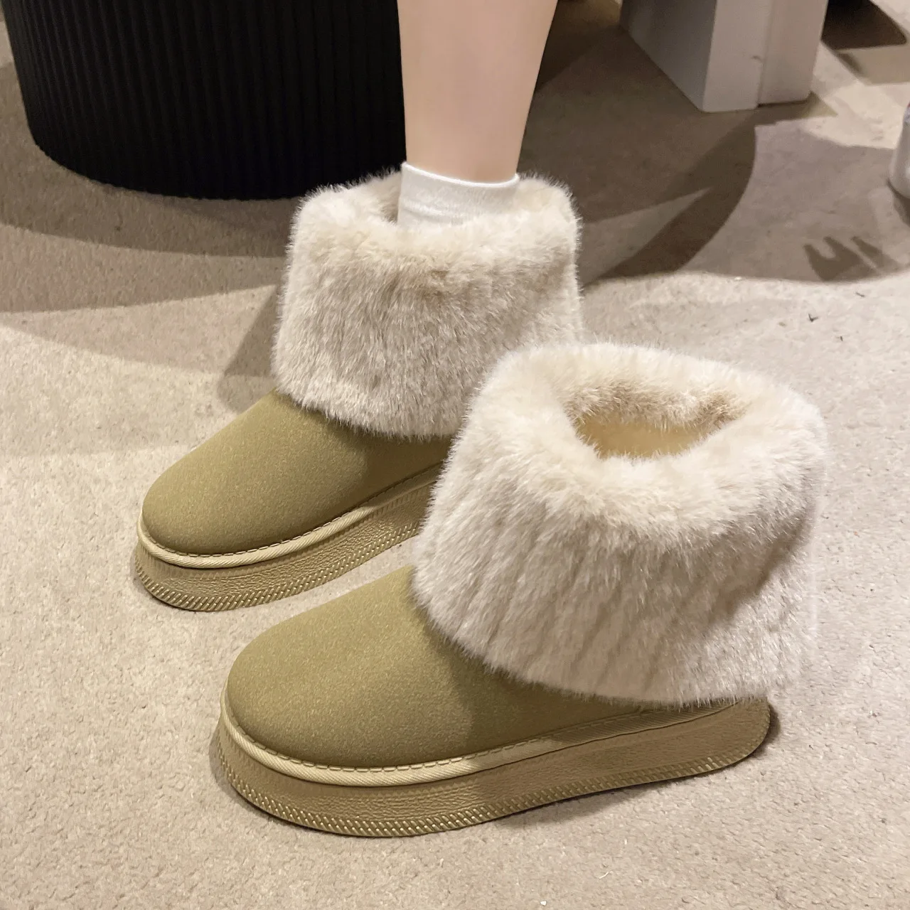 2024 new winter for women leisure fashion snow boots non-slip warm high heel waterproof cotton shoes snow boots women