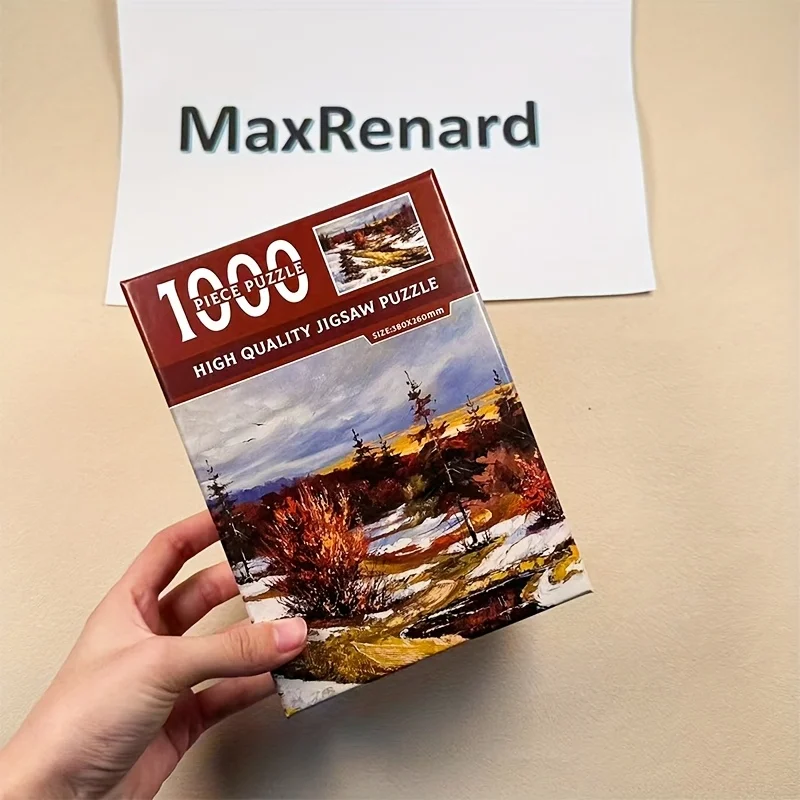 1000 peças quebra-cabeças de fim de outono 38x26cm (15x10,2 pol.) para adultos – arte de parede de paisagem de outono desafiadora, jogo de quebra-cabeça