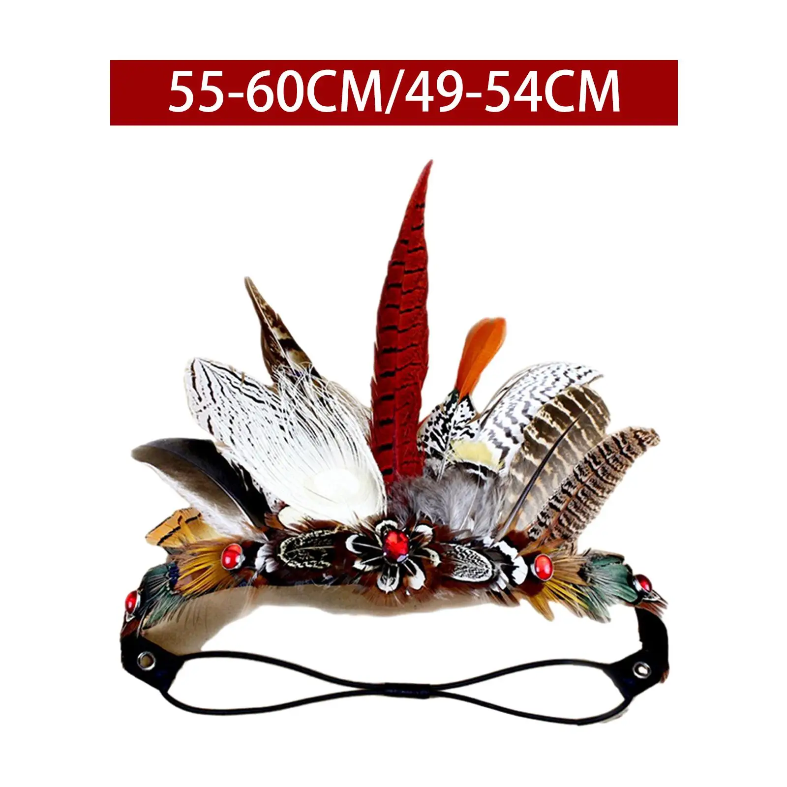 Feather Headdress Headband Costume Decoration Photo Props Headwear for Themed Party Halloween Festival Cosplay Stage Performance