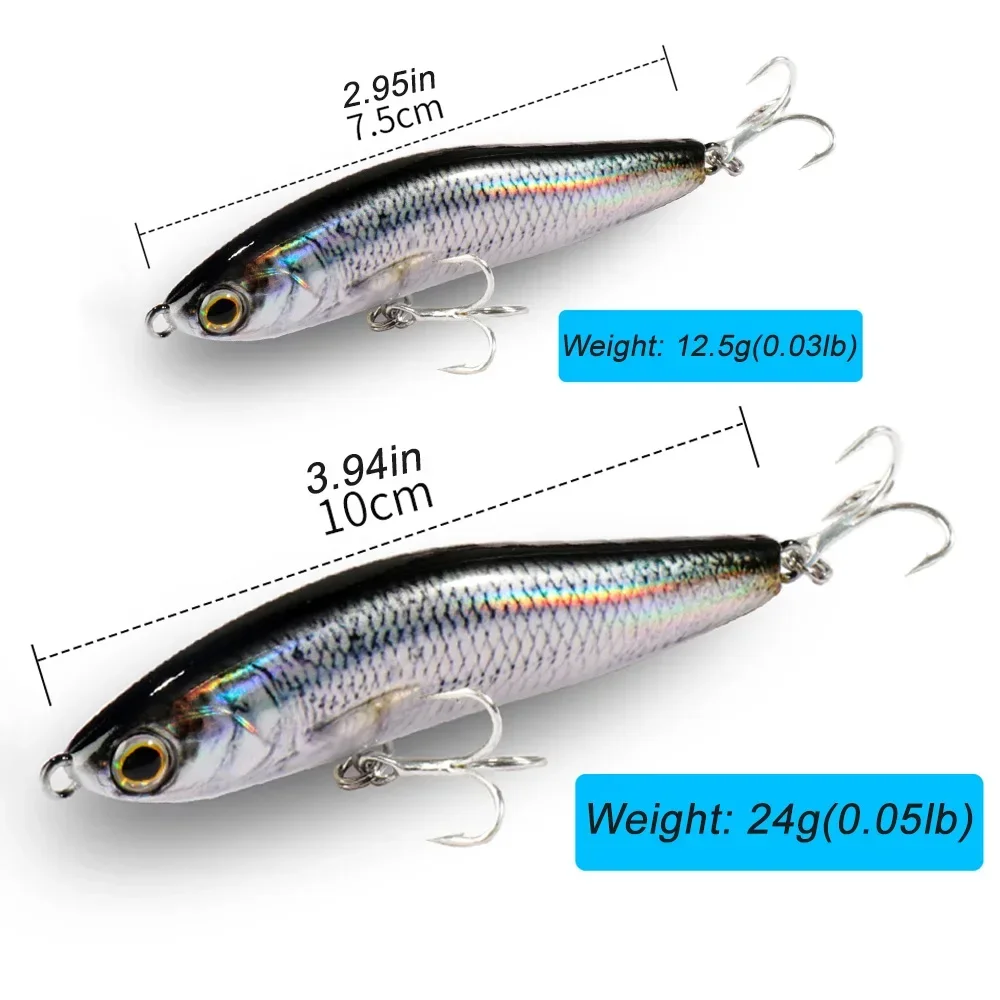 Sinking Pencil Lure 12.5g 24g Fishing Weight System Jerkbait Popper Hook Swimbait Pesca Tackle Cast Deep Minnow Silicone Bait