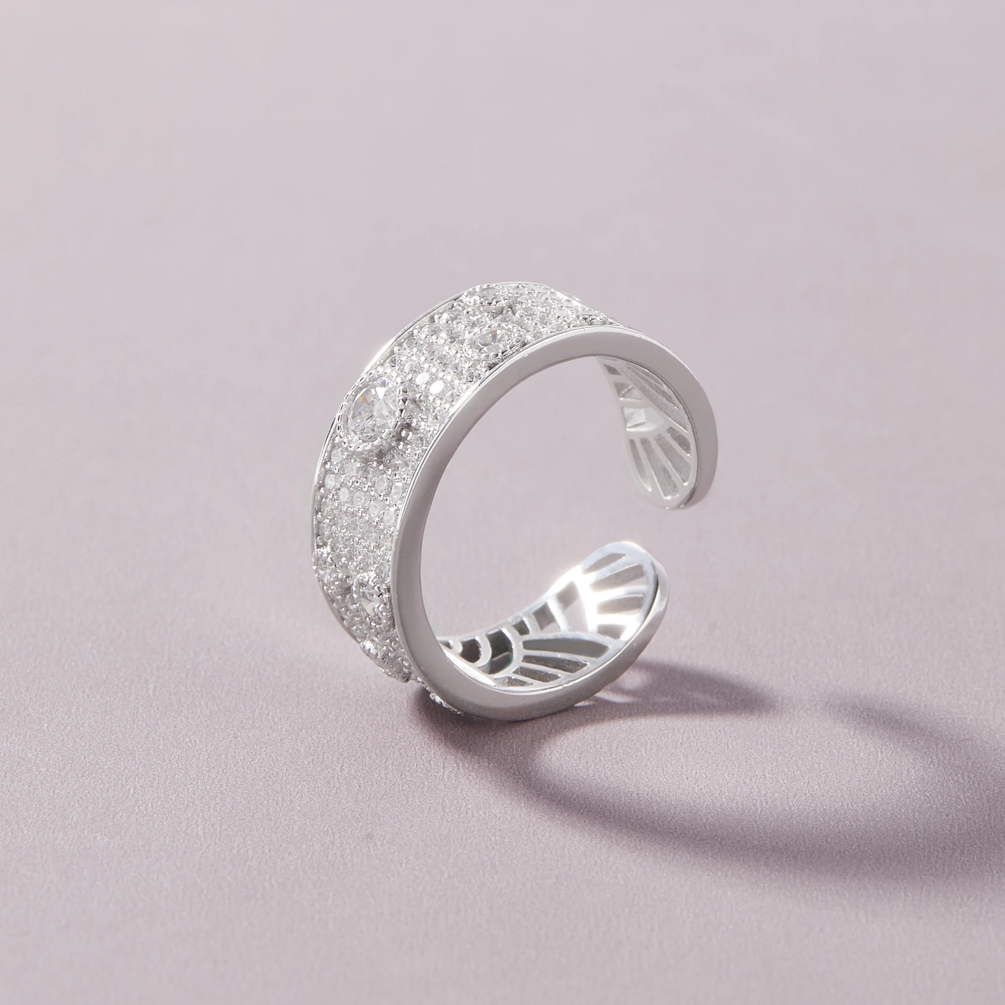 

LESHORE 2025 новое изящное открытое кольцо с пузырьками, женское модное роскошное элегантное регулируемое кольцо Iced Out Pave CZ