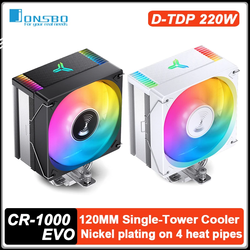 

JONSBO CR-1000 EVO процессорный кулер, никелированный 4-тепловой радиатор с воздушным охлаждением для LGA1700, 115X1200, AM4 AM5