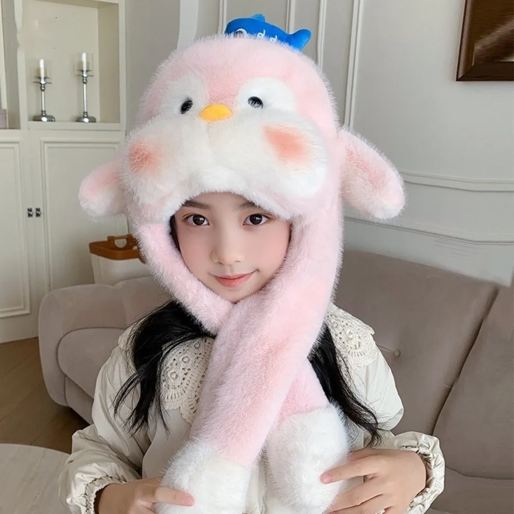 Fashion Cute Cartoon Balaclava Hat Cold Proof Windproof Pullover Hats Warm Thickned Ear Protection Cap Children